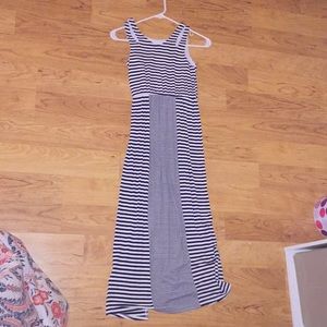 GBgirls Kids Navy Blue Striped Long Dress.
